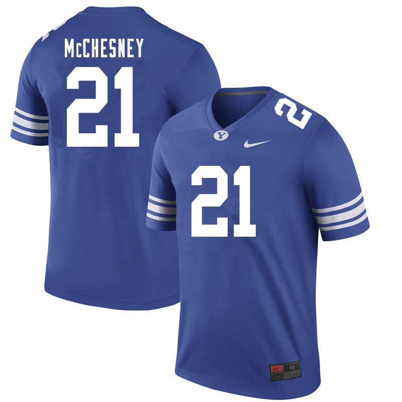 Men #21 Jackson McChesney BYU Cougars College Football Jerseys Sale-Royal - Click Image to Close